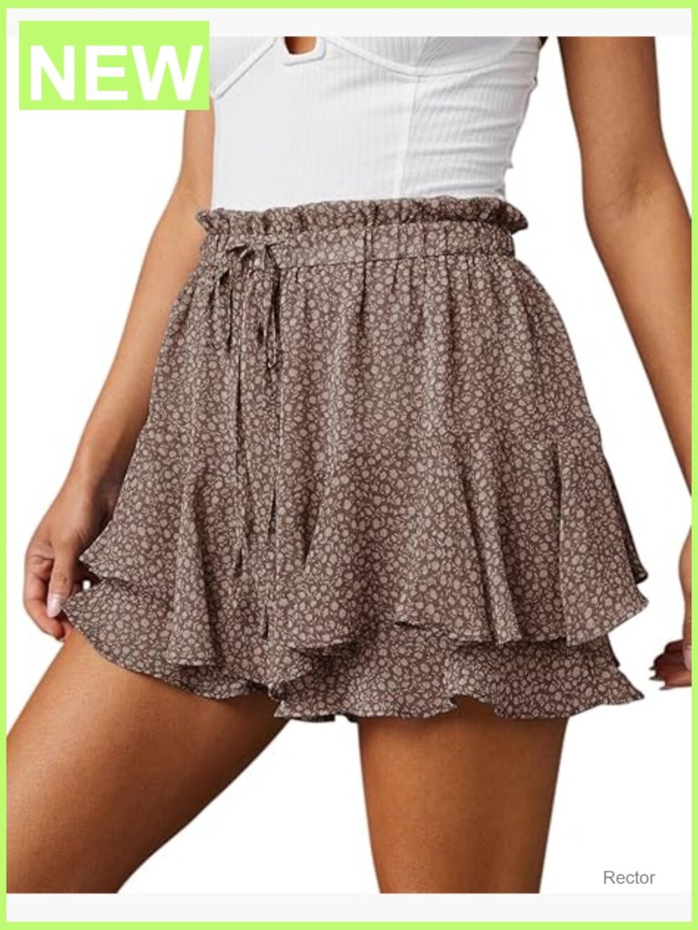 Flowy Skorts Ruffle Mini Skirt Double Layer Athletic Shorts High Rise Drawstring